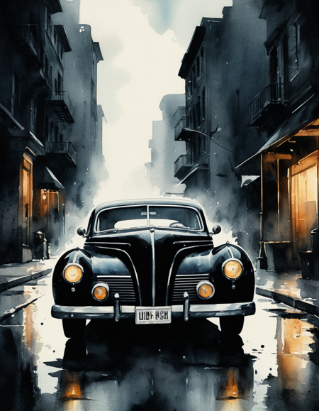 (film-noir style), (film-noir aesthetic), (UHD, 4K, 8K), (stylized: 1.2), (beautiful: 1.3), breathtaking art, (contrast: 0.1), (color: 1.2), (gloss: 1.2), masterpiece, flawless, perfection, exquisite composition and lighting,, (watercolor), high resolution, intricate details, 4k, wallpaper, concept art, watercolor on textured paper