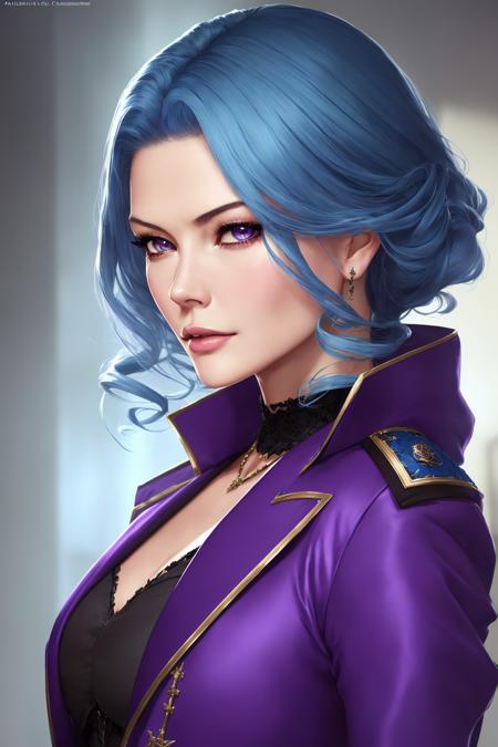 Catherine Zeta-Jones, 1girl, solo, hikikomori, light blue hair, dark purple eyes, detailed face, sexy,

masterpiece, professional, high quality, beautiful, amazing, Romance, ConceptArtWorld, Coat, closeup, extreme closeup,

photoshoot, 4k, realistic, detailed background, striped,