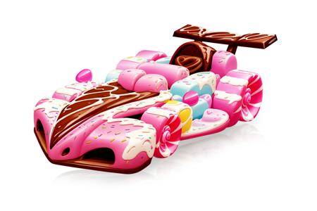 HEZI, QQ flying car design, cool styling, game racing design, chocolate, no humans, food, food focus, white background, candy, simple background, heart-shaped chocolate, sweets, doughnut, still life, valentine, heart, icing, shadow, cake, dessert, cream, chocolate bar, macaron, pastry, english text,<lora:qqé£è½¦è®¾è®¡-000003:0.7>,