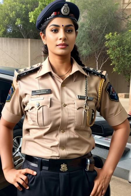 1 girl, beautiful, masterpiece, hyper realistic, detailed, <lora:Indian Police Uniform by Stable Yogi:1> Indian police uniform