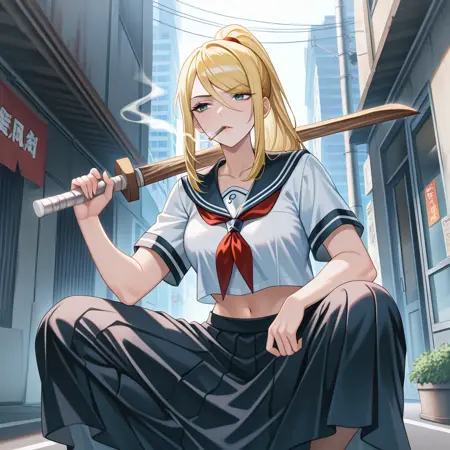 Sukeban / Delinquent Girl Outfit - Illustrious