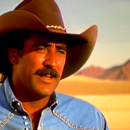 90VHS, vhs still from tv, american cowboy portrait in desert, close up, detailed face,  <lora:90VHS-01:1> , <lora:epiNoiseoffset_v1:1>