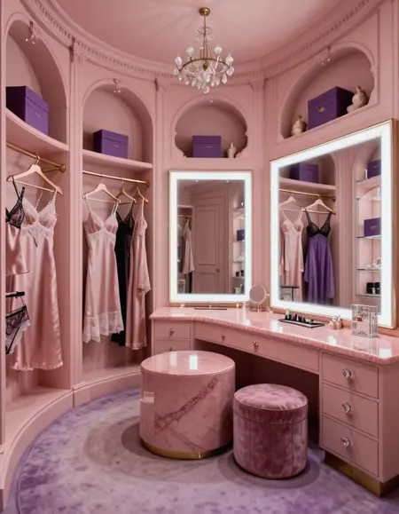 circular walk-in closet illu