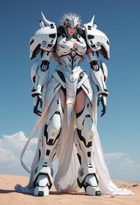 Sexy Mecha Bride, a giant piloted mech-suit in the form of a Bride, with a bride inside, piloting the mecha...