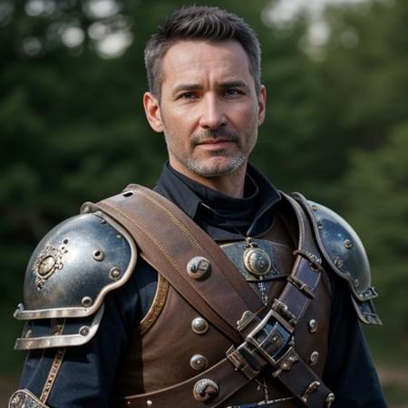 picture of a masculine and experienced crusader, 39 years old, standing, face closeup, proud facial expression, 8k, hdr, high resolution, very detailed, Sony Alpha A6400, 35mm, professional photography, real skin, detailed skin, wearing fusion of medieval and steampunk details, holding a arcane glowing sword, bokeh, steampunk castle background, <lora:detail_slider_v4:2> <lora:epiCRealismHelper:0.9> <lora:skin_slider_v10:0.5>