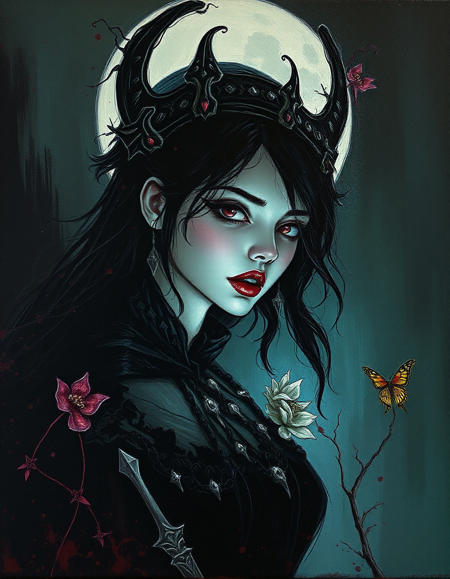 Young Princess Of the Moon. art painting style.