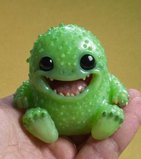 realistic, slimey, happy, green, glowing, little cute moster <lora:add-detail-xl:1>