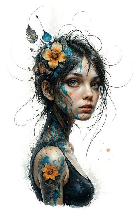 mysterious silhouette tattoed woman, by Minjae Lee, Carne Griffiths, Emily Kell, Steve McCurry, Geoffroy Thoorens, Aaron Horkey, Jordan Grimmer, Greg Rutkowski, amazing depth, double exposure, surreal, geometric patterns, intricately detailed, bokeh,  perfect balanced, deep fine borders, artistic photorealism , smooth,  great masterwork by head of prompt engineering   <lora:add-detail-xl:2>  <lora:xl_shuimo:0.7> ink wash painting <lora:Cute_Drawing:0.55>  <lora:hyperkraximalism_v1-1:0.25>