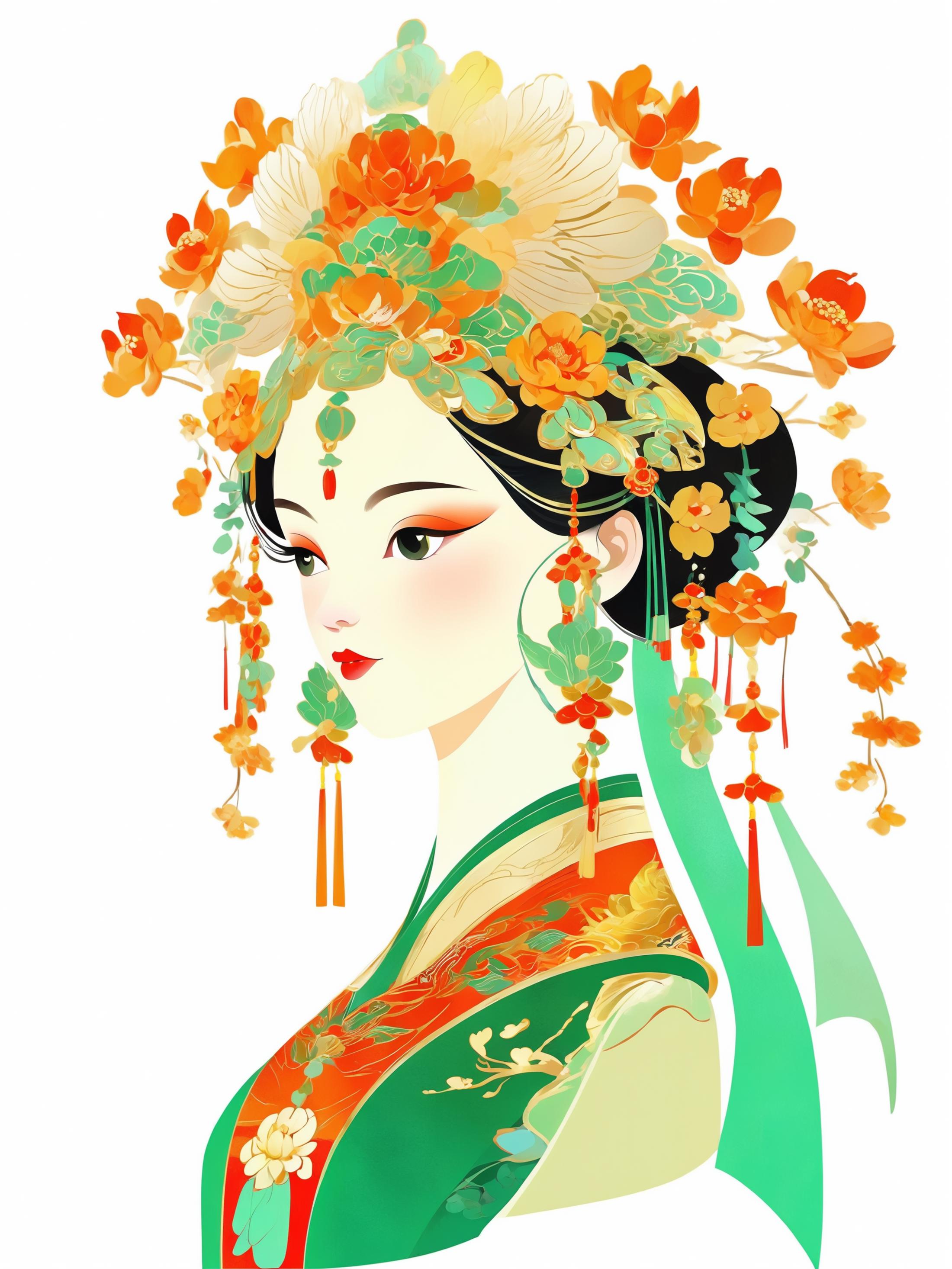 国风人物风格插画 | National style character style illustration image by hujie_fan398