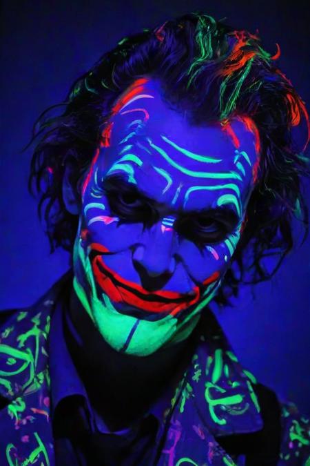 <lora:PE_NeonUV Style:0.8> PENeonUV, blacklight, neon,
joker