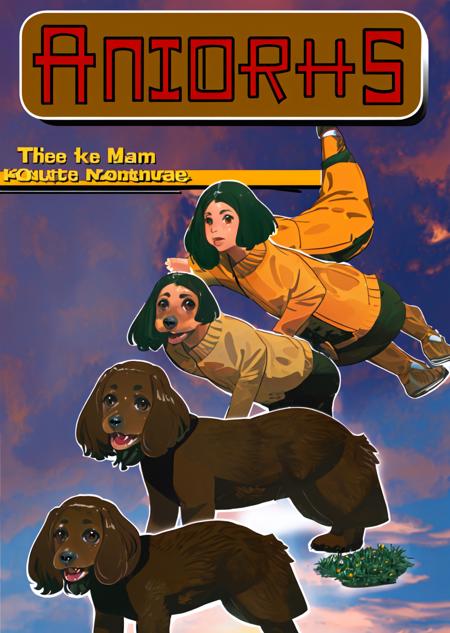 animorphs, 	 turning into a Field Spaniel,  <lora:Animorphs-09:1>,