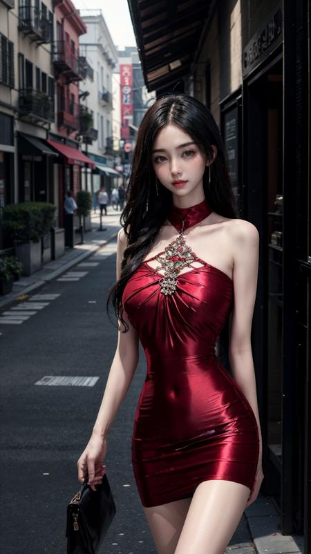 red dress, flower