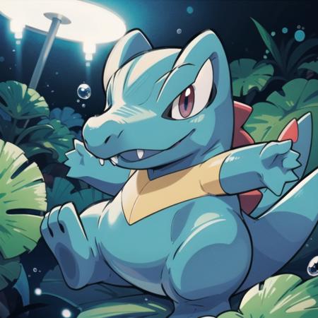 centered, award winning photo, (looking at viewer:1.2), |  Totodile_Pokemon, |underwater, bubbles, | bokeh, depth of field, cinematic composition, | <lora:Totodile_Pokemon_Anime:0.8>