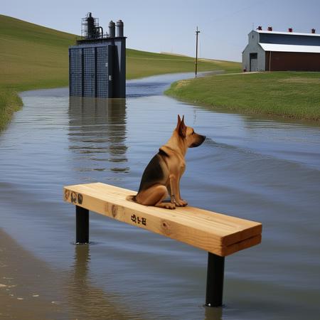 <lora:start:1> photo of the continent with a dog bench  a pumping station flooded  sex