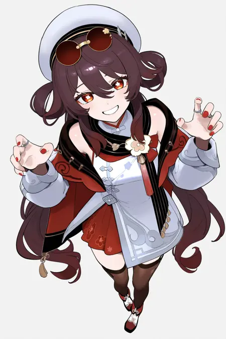 hu tao (cherries snow-laden) (genshin impact) || 胡桃新装 素雪桃红 原神