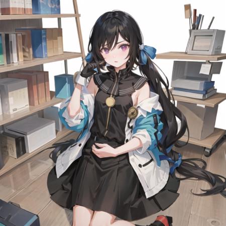 masterpiece, best quality, 1man,(solo:1.3),standing,official art, simple background, close-up,looking at viewer, 
MorikawaAyako,long hair,black hair,red eyes,two sided ponytail,hair over eyes,