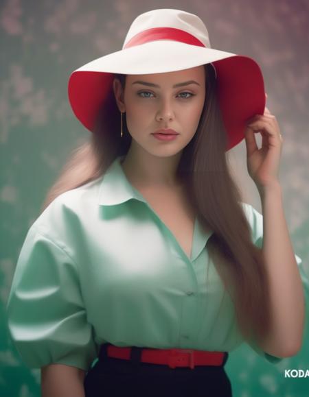 <lora:KatherineLangfordSDXL:1>,KatherineLangford,Kodak portrait. by wlop, ilya kuvshinov, krenz cushart, greg rutkowski, trending on pixiv. zbrush sculpt, octane, maya, houdini, vfx. beautiful woman wearing hat green, red and white, degaje . digital painting. line art fighter, cinematic dramatic atmosphere, sharp focus, volumetric lighting. blue ayes