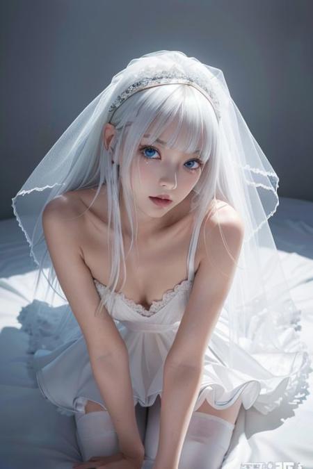 SDXL Nier Automata 2B White Wedding Dress Bride Cosplay