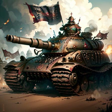 <lora:KazakPunkAI:0.9>, KazakPunkAI,  battle tank