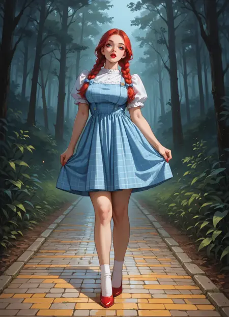 Dorothy Gale | Blue Gingham Pinafore Dress PONY XL