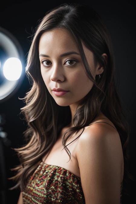 <lora:summ3rgl4u:0.9>, a Realistic photo of a summ3rgl4u woman, long hair, looking at viewer, simple background, brown hair, bare shoulders, brown eyes, upper body, lips, realistic, professional Photography, Photorealistic, detailed, inside a dark Studio Room background, blurred background, RAW, analog, sharp focus, 8k, HD, DSLR, high quality, Fujifilm XT3, film grain, award winning, masterpiece