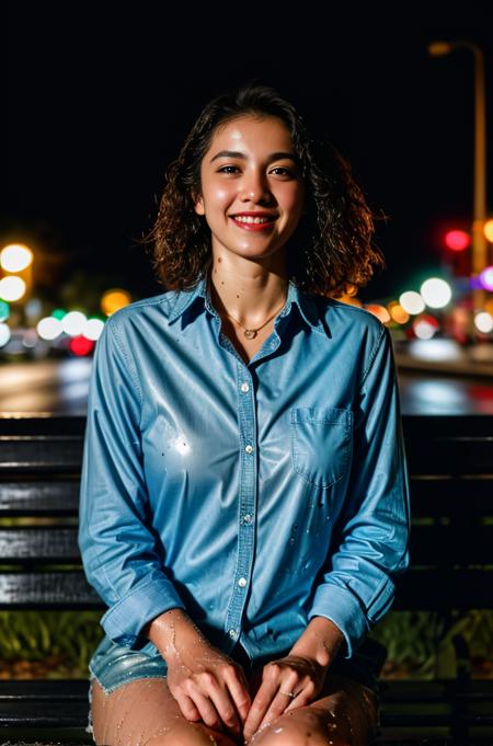 1girl, sitting, light smile, collared shirt, pubic hair, park bench, outdoors, wet hair, wet shirt, wet bench, wet environment, rain splatter, BREAK
photorealistic, lifelike rendering, (depth of field:1.2), bokeh, (film grain:1.4), ultra wide angle, dramatic composition, portrait of the most beautiful form of chaos, elegant, (eroticisim:1.3), hypermaximalist
((long exposure)), out of focus, cinematrography, aura volumetric lights <lora:DETAIL_SLIDER_BY_STABLE_YOGI:0.8> <lora:NOISEOFFSET_BY_STABLE_YOGI:0.8> dark