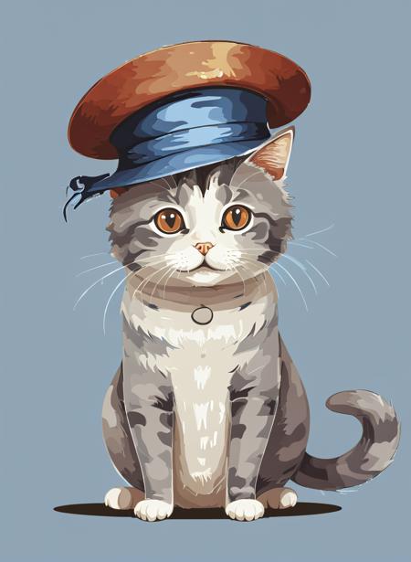 a cat in a hat <lora:DD-vector-v2:1> vector