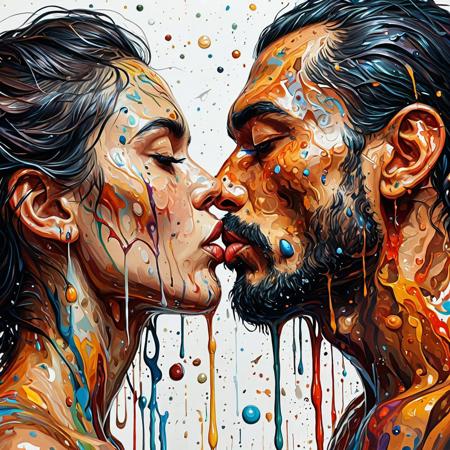 Finely detailed vector illustration, kissing, ultra realistic quality,circle symbols,white background, oil painting, hyperdetailed, intricately detailed,  triadic colors,fantastical,intricate detail,splash screen,complementary colors, fantasy concept art, 8k resolution, masterpiece,oil painting,heavy strokes,paint dripping.