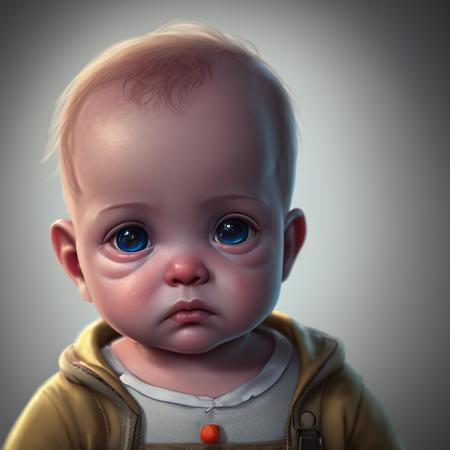 an old fashioned portrait of  baby, Render512