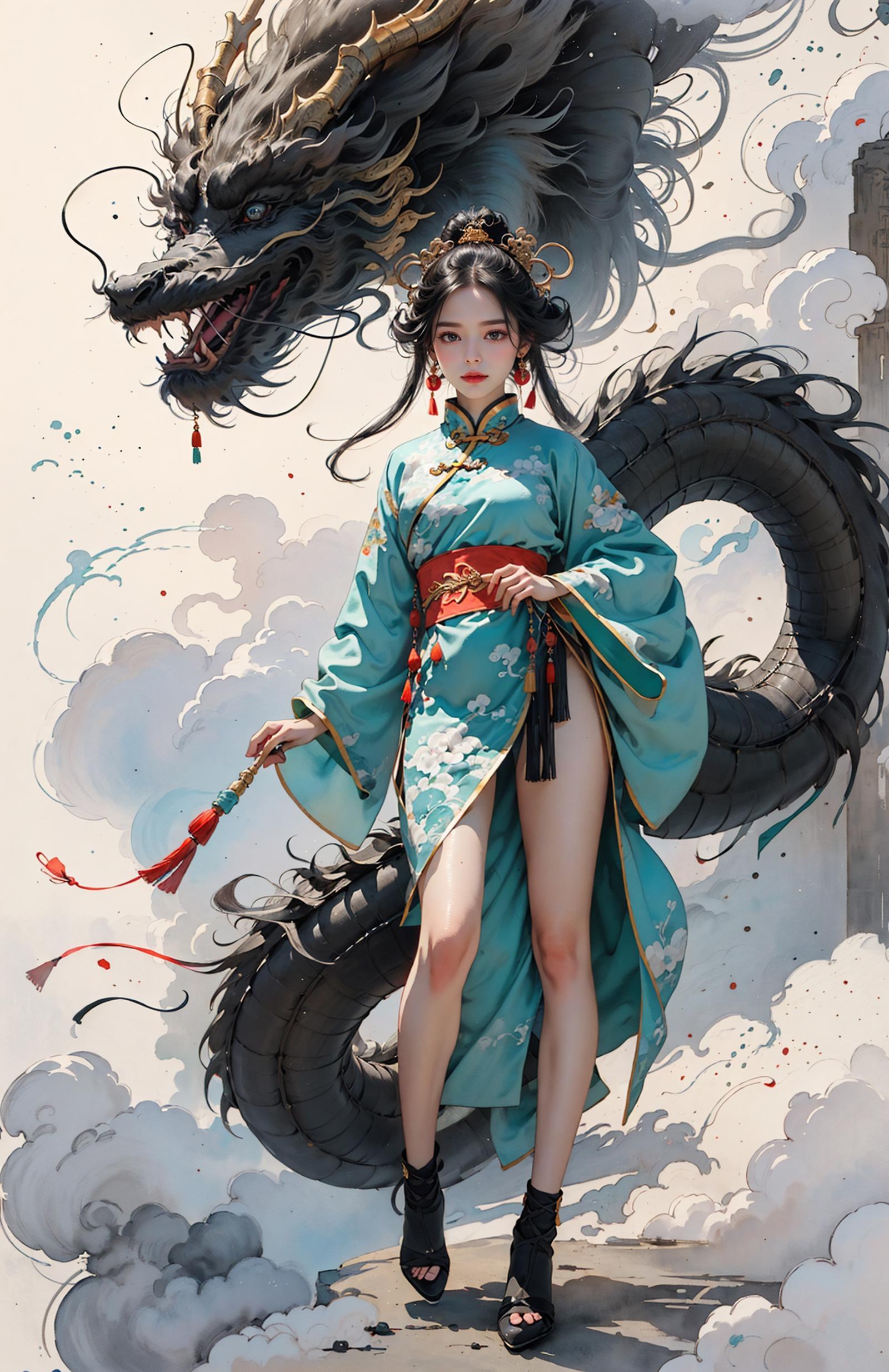 绪儿-水墨龙 Chinese dragon image by XRYCJ