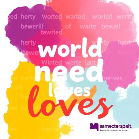 charity ad text"world need loves"
