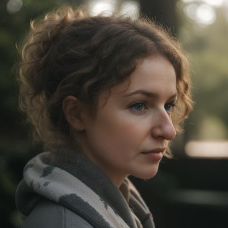 portrait photo of pennynose woman, from side, side profile, color, Martin Schoeller, serious eyes, perfect eyes, cinematic, 80mm portrait photography, dramatic lighting photography, national geographic, portrait, photo, photography, Stoic, cinematic, 4k, epic, detailed photograph, shot on kodak detailed, bokeh, cinematic, hbo, dark moody, volumetric fog <lora:pennynose:1>