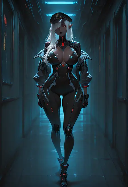 Earthbound - Cyberpunk Captain's Outfit - IllustriousXL, PonyXL, SDXL