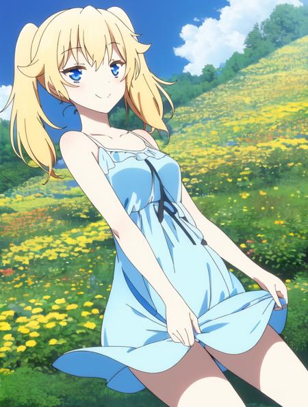 1girl nasuhara anastasia blonde hair blue eyes twintails