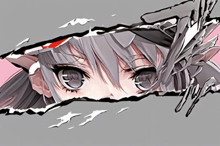 IncrsPersonaCutInXL,  1girl,  blush stickers,  black headwear,  looking at another,  grey eyes,  pointy ears,  weapon,  scar on face, <lora:EMS-41353-EMS:1.300000>