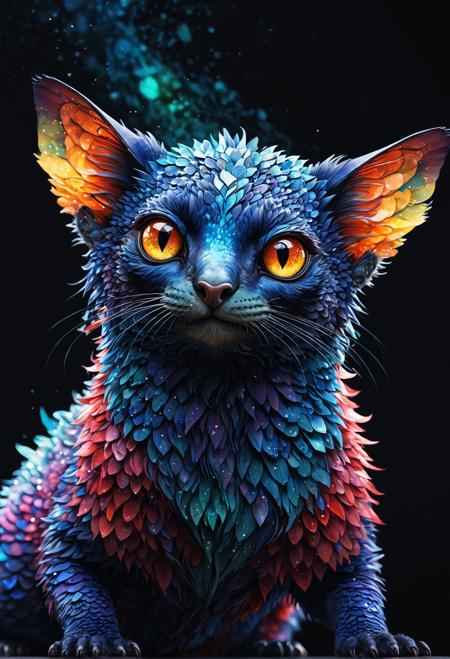Meet the Luminaris, a creature that shimmers like diamonds under moonlight. Its iridescent scales reflect shades of indigo, crimson, and aurora borealis, separated by commas.  The camera angle is a dramatic overhead shot, capturing the Luminaris's ethereal glow.  Drawing style: Whimsical, Watercolor, Digital (in 3 words separated by commas)  Mixed drawing styles include delicate watercolor brushstrokes, subtle digital texture, and a hint of whimsy in the lines.  Rendering at ultra-high definition (4K), with crisp details that seem to leap off the screen.