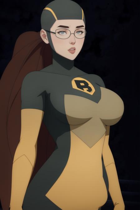 a woman, superhero costume, huge breast, half body shot, <lora:SR_V2-000013:0.7> sh_ra