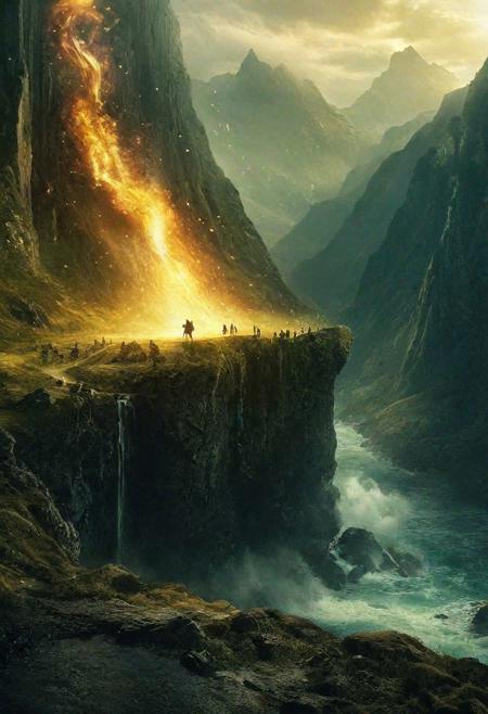 Completely Helm's fall absolutely nothing, pure black, detailed, but the Lord of the Rings of life are rising, FastNegativeV2, ral-dissolve,