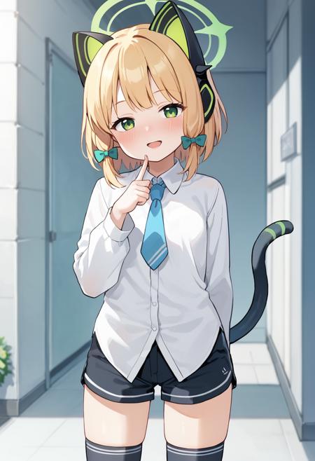 midori-default midori \\(blue archive\\),green eyes,blonde hair,halo,blue hair ribbon,cat ear headphones, tail,multicolored jacket,white shirt, blue necktie, shorts,black thighhighs, boots midori-default, midori \\(blue archive\\),green eyes,blonde hair,halo,blue hair ribbon,cat ear headphones, tail,(white shirt:1.5), blue necktie, shorts,black thighhighs, boots midori-maid low twintails,midori \\(blue archive\\),green eyes,blonde hair,halo,blue hair ribbon,cat ear headphones, tail,headdress, frilled apron,white pantyhos,black footwear