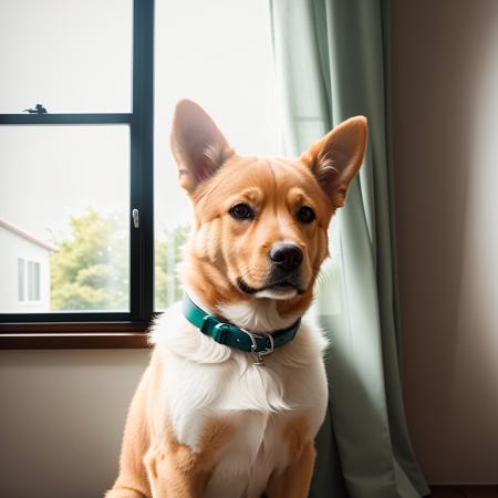 RAW photo, absurdres, high quality, photorealistic,
dog looking at viewer, indoors, window, sunlight,
8k uhd, dslr, film grain, Fujifilm XT3, 20 megapixel, detailed, sharp focus,