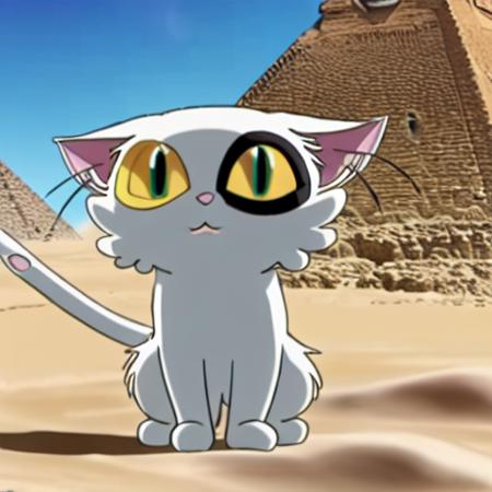 <lora:suzume:1>, 1cat, Egyptian Pyramids