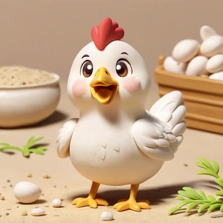 A cute chicken
,Clay Animation, Clay, <lora:ClayAnimationPash:1>