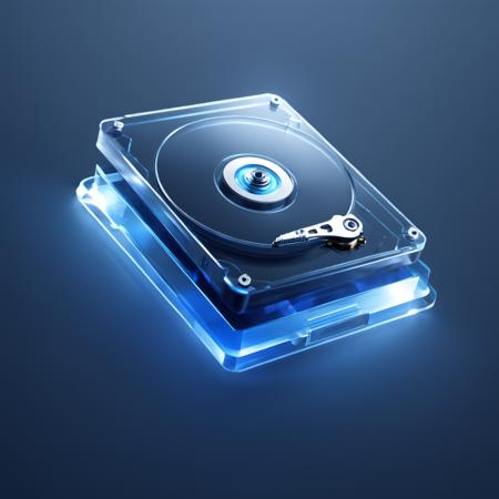 ((best quality, masterpiece)),newsafeiconv2, black safeicon, blender, octane render, C4D, icon, isometric, (hard disk:1.2),transparent glass texture, blue, frosted glass, transparent technology sense, studio_light, Exquisite details, stunning details, flowing blue light,  (black background:1.2), simple background,high contrast <lora:xl_more_art-full_v1:0.6> <lora:NewsafeiconV3.1-000012:1>