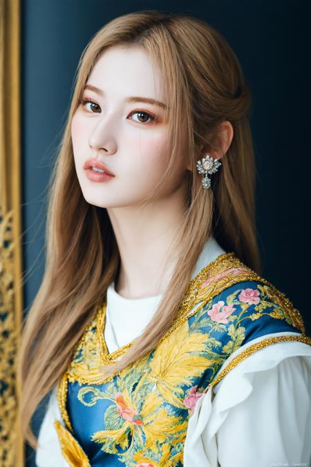 High quality, masterpiece, masterpiece, exquisite facial features, exquisite hair, exquisite eyes, exquisite colored hair, 4K quality, gorgeous light and shadow, Tyndall effect, halo, messy hair, young state, gorgeous scenes, fine clothes, chains, feathers,ancient chinese beauties highly detailed, tight medium shot, digital painting, artstation, concept art, sharp focus, illustration, art by greg rutkowski and alphonse mucha and victo ngai, sanachan, sana, <lora:xelors_TwiceSana_v1.0:0.85>