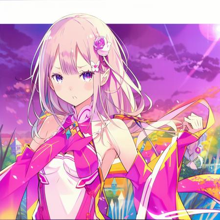 emilia \(re:zero\), <lora:emilya-000010:1>