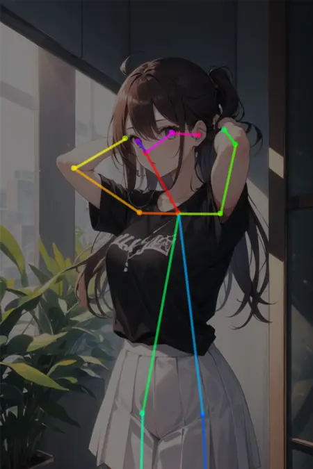 [OpenPose] Adjusting hair/Hand in own hair