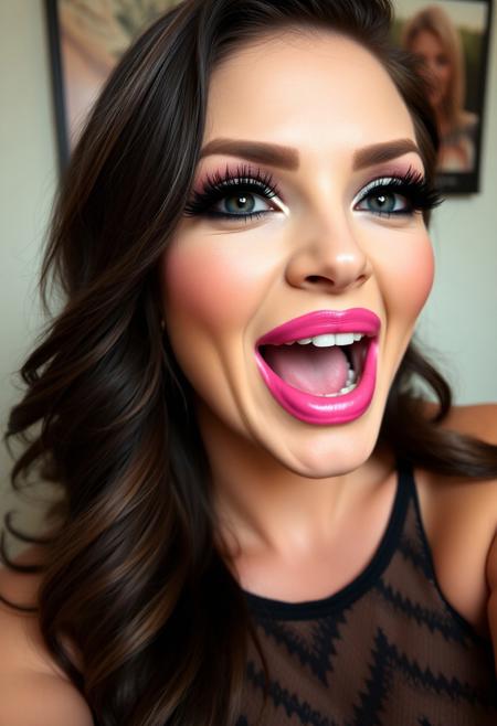 Open mouth. heavy makeup. Bright Creamy pink lipstick. Slut makeup. huge fake lips. Huge thick black false eyelashes. Bimbo cougar milf. Pov blowjob. Huge glossy lips. Extremely beautiful full face bimbo. Thick pink lipstick with heavy lip liner.