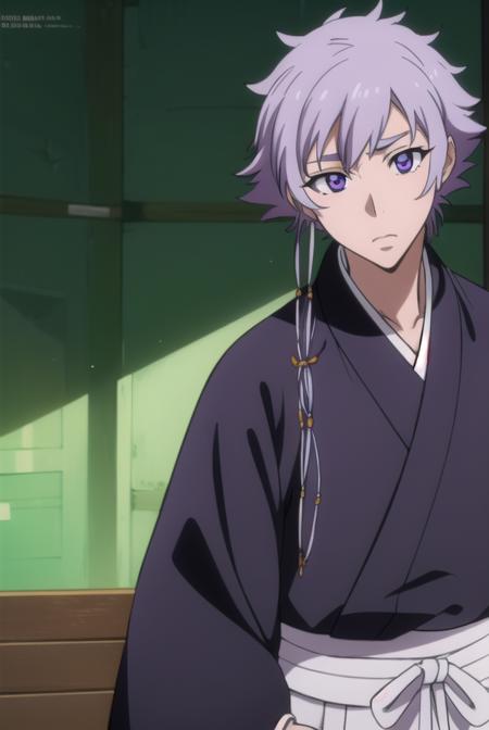 isanekotetsu, <lyco:isanekotetsuv2-lyco-nochekaiser:1>,
isane kotetsu, short hair, braid, purple hair, (purple eyes:1.1), hair braid,
BREAK long sleeves, japanese clothes, kimono, haori, black kimono, hakama, black hakama,
BREAK indoors,
BREAK looking at viewer, (cowboy shot:1.5),
BREAK <lyco:GoodHands-beta2:1>, (masterpiece:1.2), best quality, high resolution, unity 8k wallpaper, (illustration:0.8), (beautiful detailed eyes:1.6), extremely detailed face, perfect lighting, extremely detailed CG, (perfect hands, perfect anatomy),