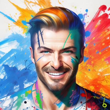 concept art, abstract impressionistic style, happy face, mouth open, big smile, detailed face, detailed eyes, realistic eyes, realistic face, colorful background, graffiti background, highres, RAW photo 8k uhd, dslr  david-beckham <lora:david-beckham-trigger_900:1>