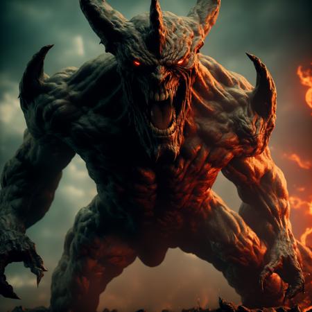 photo of ohwx devil, fearful, flames, angry, mad, scary looking, standing on the beach, menacing look, facing camera photography, natural light, photorealism, cinematic rendering, ray tracing, the highest quality, the highest detail, Cinematic, Blur Effect, Long Exposure, 8K, Ultra-HD, Natural Lighting, Moody Lighting, Cinematic Lighting , (high key)  <lora:lora_Surreal_MidStyle_26400-Midjourney_Style_by_Youtube_SECourses:0.5> <lora:epi_noiseoffset2:1>